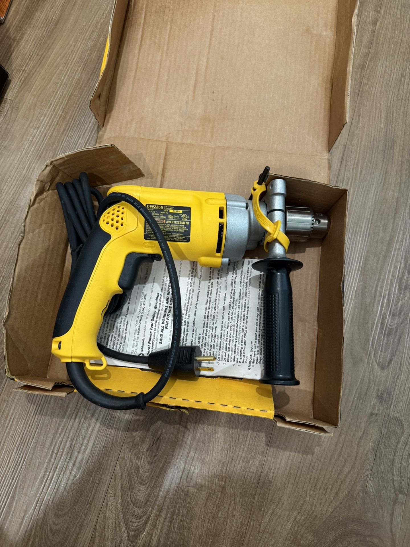 DEWALT DW235G 1/2” Corded Drill – New in Open Box