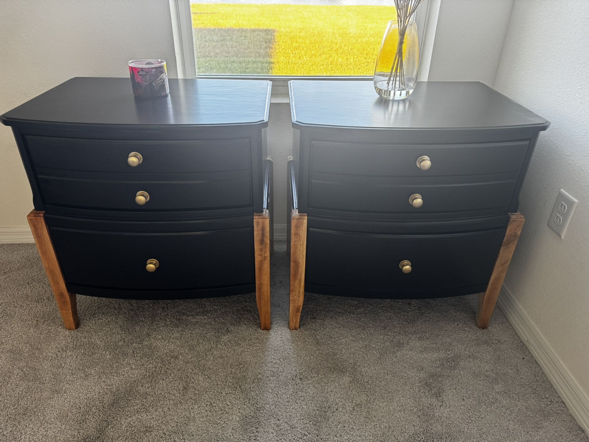 Refurbished Black Nightstands – Set of 2