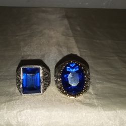 Payment Peace Rings Bluestone Rings Size 8 ,10 Silvertone