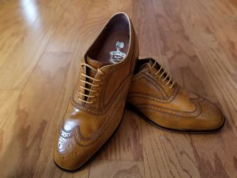 Florsheim Wingtip Oxford Duckie Brown Butterscotch Men's 11D 19003-840 Leather Upper and Lining and Sole Balance Man-Made