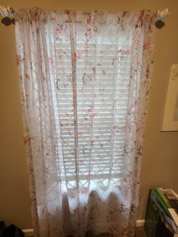 Curtain, curtain rod & mirror set