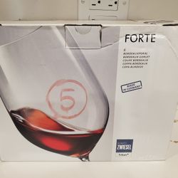 NEW Lot of 5 Clear Wine Glass Glasses Tritan Schott Zwiesel Forte Bordeaux Germany Letter P Bar 