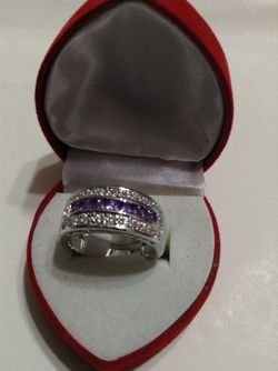 Purple Amethyst 925 silver ring