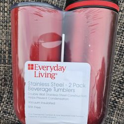 Set Of 2 Everyday Living  Hot And Cold  Stainless Steel  Tumblers 
