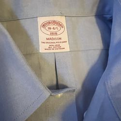 Brooks Brothers 18-4/5 Madison Long Sleeve, Light blue Dress Shirt
