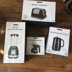 Blender , Toaster, ,  Mixer,  kettle 