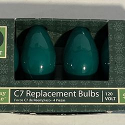 Holiday Time C7 Replacement Bulbs 4 Count Green Christmas Indoor/Outdoor
