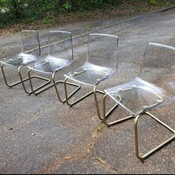 4 IKEA Clear Acrylic Chairs 