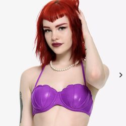 Disney purple little mermaid Ariel bikini top size medium