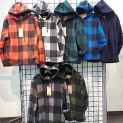 Mountain  Creek  Hooded  Checker Fleece Zip Jackets 