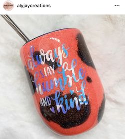 Leopard print glitter wine tumbler