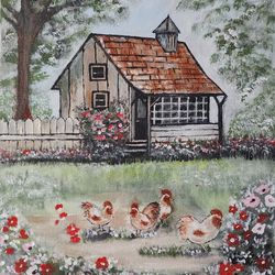 Beautiful Hand Painted with acrylic paint On 11"×14" Canvas- Signed By Artist (unframed