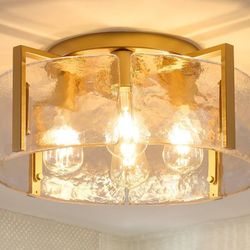 Semi Flush Mount Ceiling Light Fixture, 4-Light Gold
