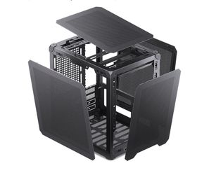 JONSBO C6-ITX Black Mini ITX Handled Mesh PC Case, Simple Compact Desktop Chassis, SP MB mini-ITX/Mini-DTX, ATX Power Bite (L140mm Max.), 170mm Tower