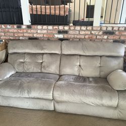 Silver 2 Seat Recliner Couch