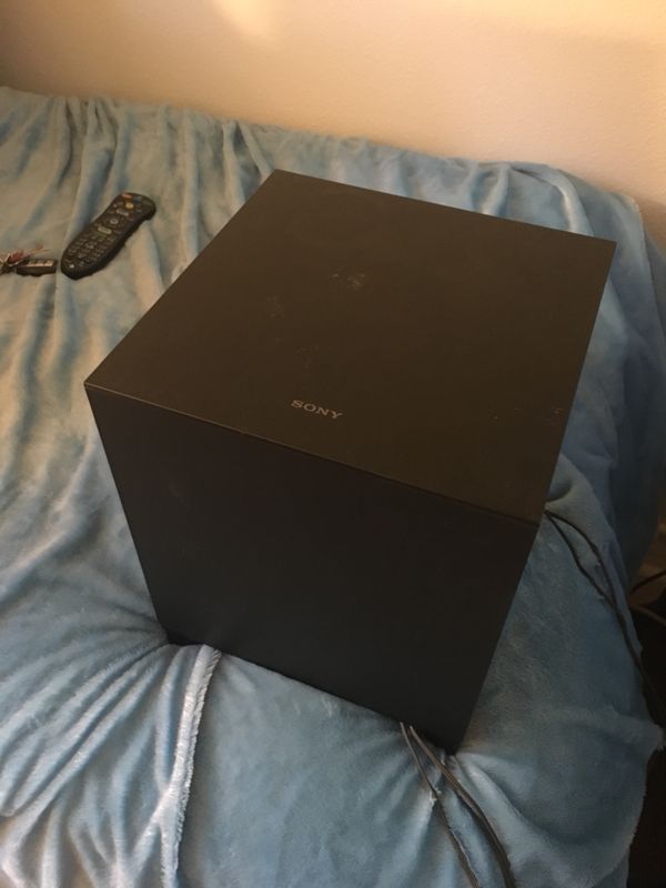 Sony surround sound system — subwoofer, remotes, 5 speakers, WITH Bluray player. for Sale in