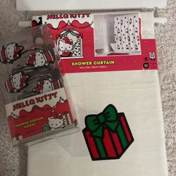 Hello kitty shower curtain bundle