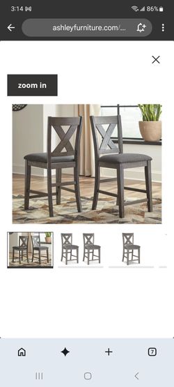 Caitbrook X Back Counter Height Bar Stool (Set of 2)
