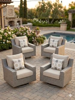 4 swivel rocking chairs outdoor patio furniture set