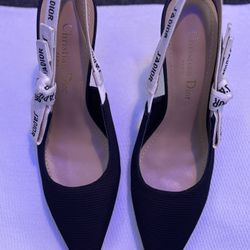 Black Dior Slingback Pump Heels Size 8. 5 US Brand New With Box