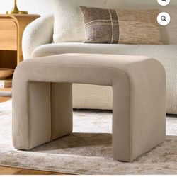 Better Homes & Gardens Juliet Velvet Waterfall Ottoman, Beige