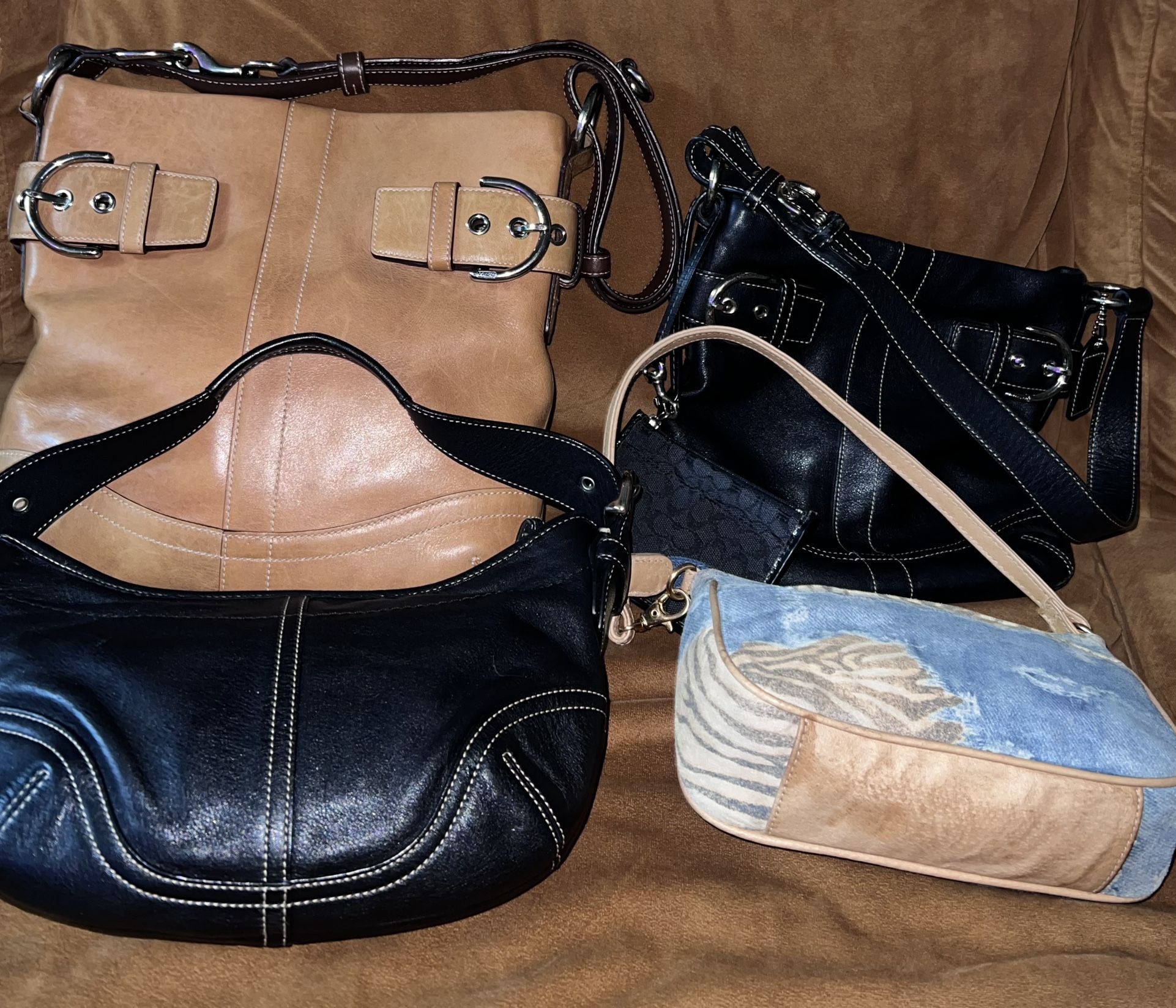Coach 3 purse bundle + Signature C Wristlet