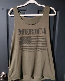 Merica Womens 2xl tank top with flag