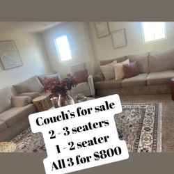 Couch And Sofa Set All 3 For $800 