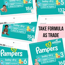 Pampers Baby Dry $40 Each OR  Take Formula As Trade 