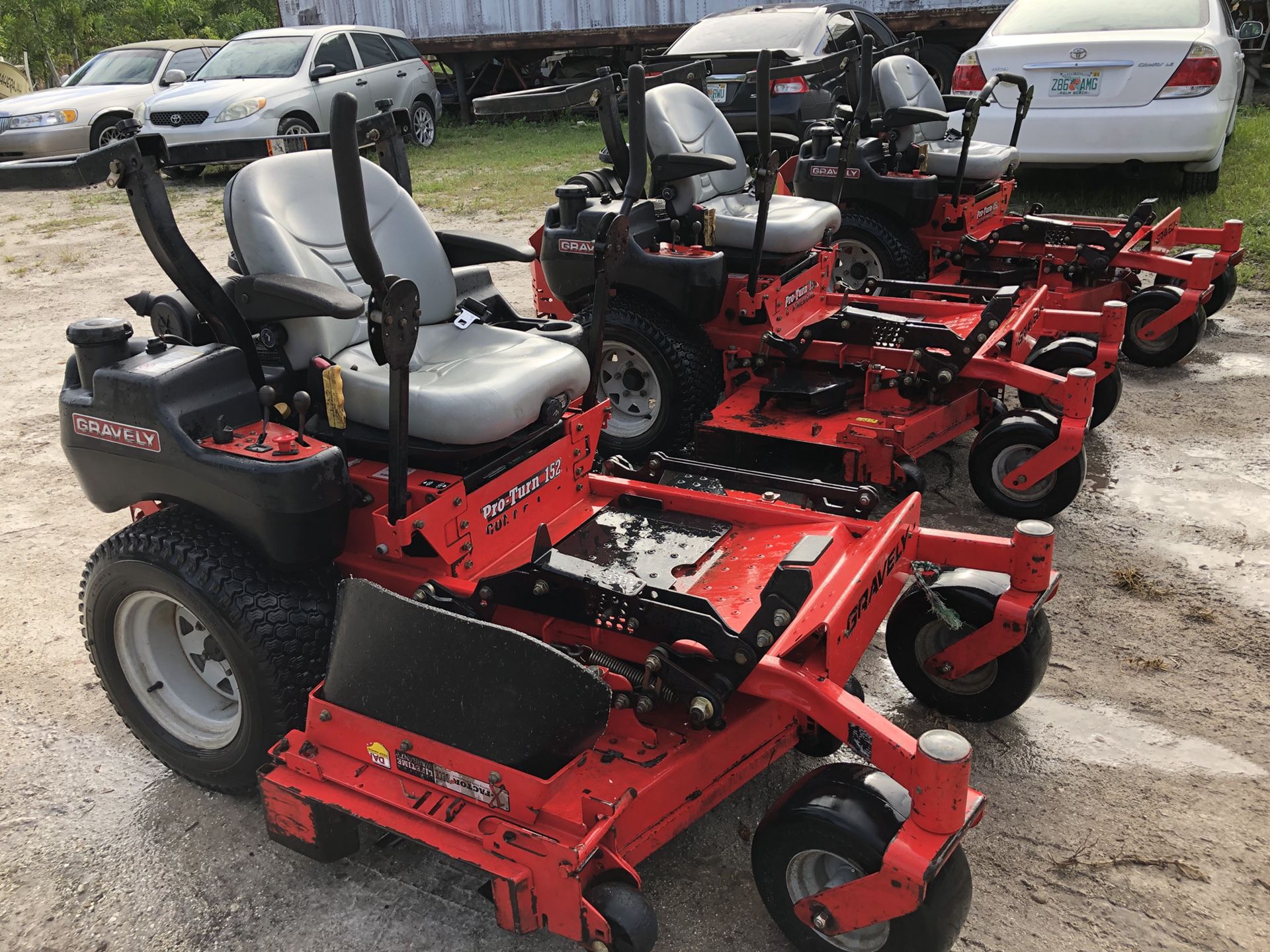 (3) 52 inch Hydro mowers commercial grade gravely