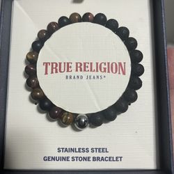 True Religion Stainless Steel Stone Bracelet 
