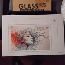 10.1 Tablet /w One Glass Protector And Black Case.