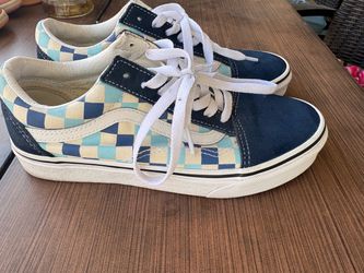 Used Blue Checkered Vans