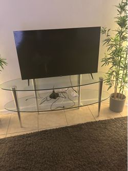 TV stand  glass and stainless steel