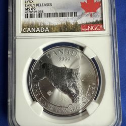 2017 1oz NGC MS69 CANADA LYNX SILVER COIN 