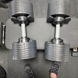 SMRTFT Nuobell 80lb Adjustable Dumbbells -Classic Black (Pair)