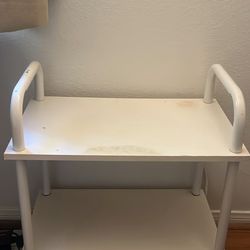 Two tier white table
