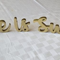 "Love Is Sweet" 3-Piece Wood Gold Painted Sign