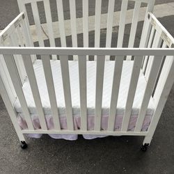 Mini White Baby Crib