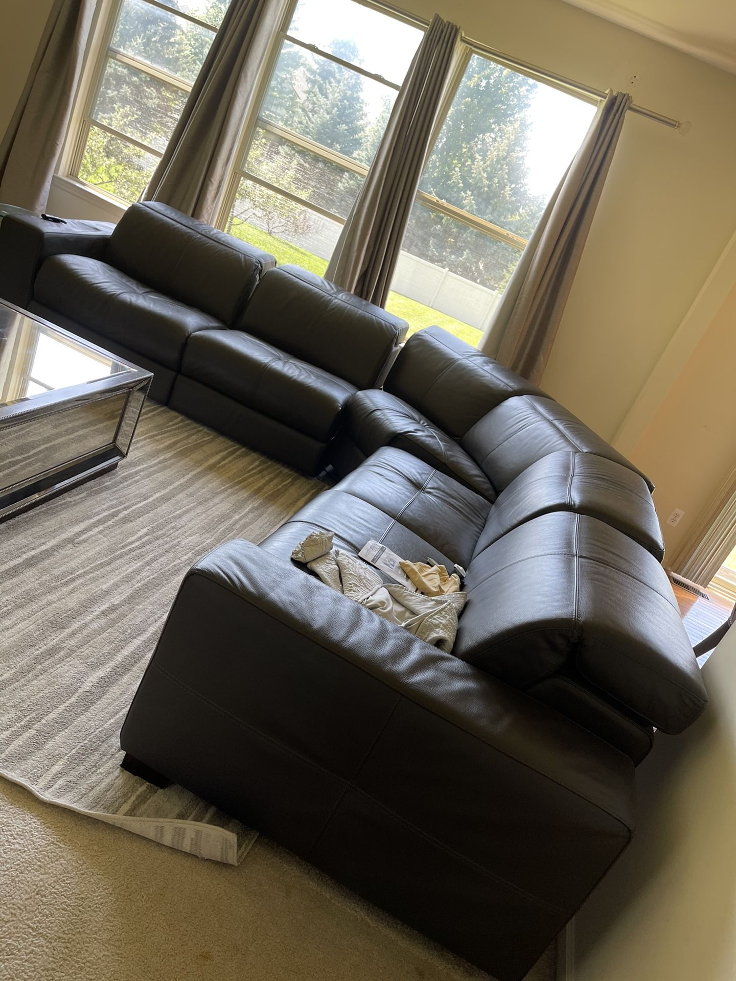 Grey Sectional Electric Footrest Head Rest