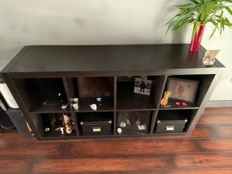 Large Dark Wood 8-Cube Bookcase / Storage Shelf – Horizontal or Vertical