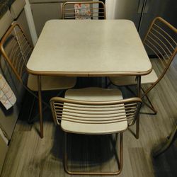 Vtg Cosco Card Table Set (4) Chairs