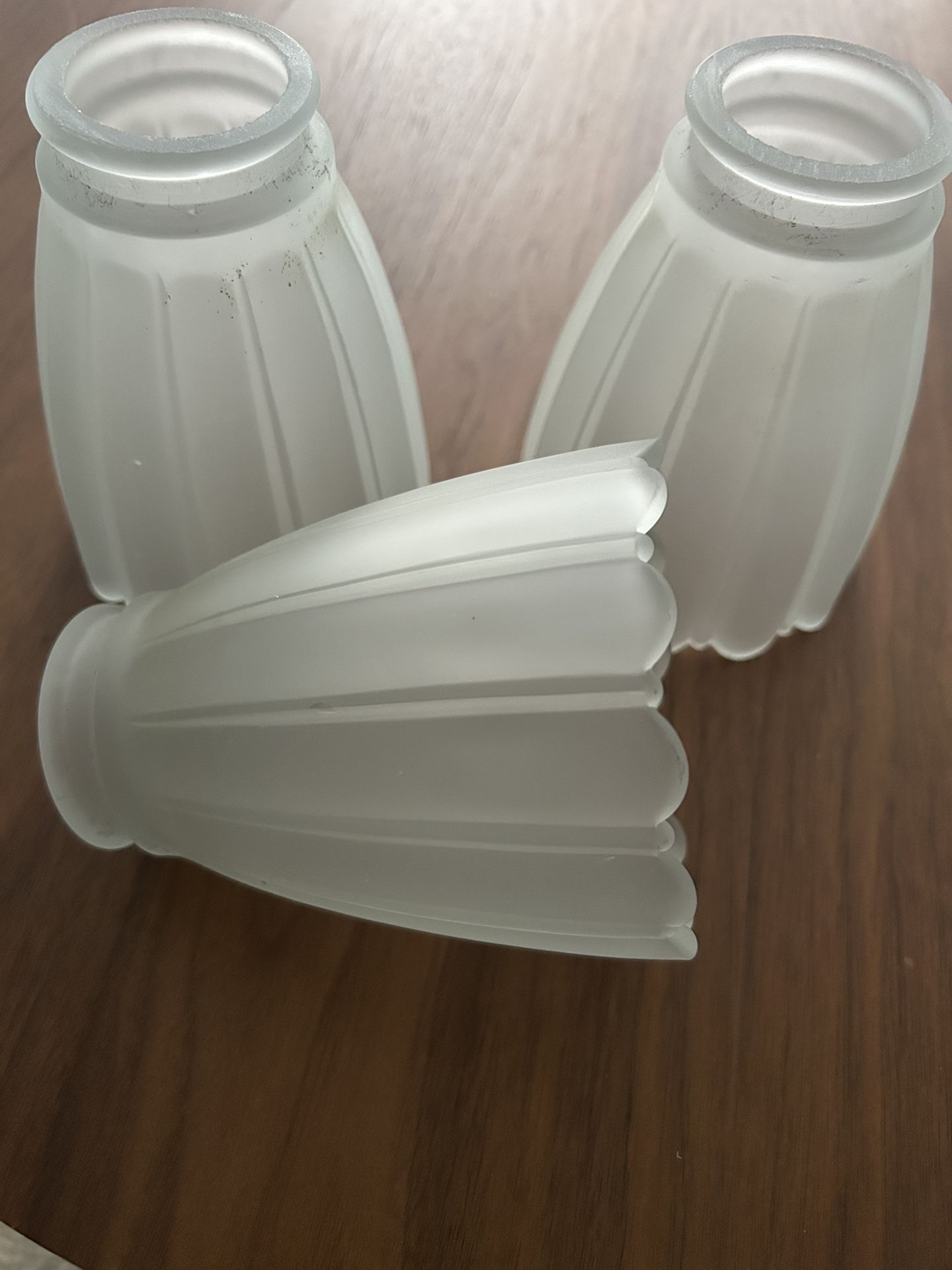 Set of 3 Small Frosted Glass Lamp Shades