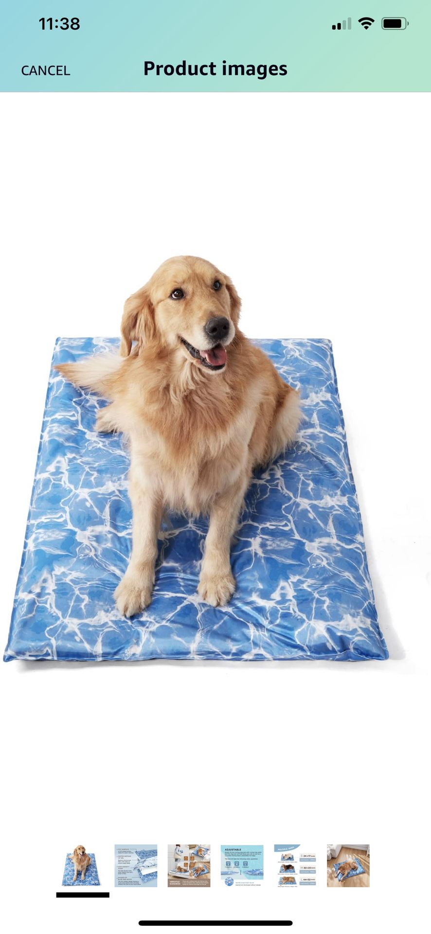 Large Dog Cooling Mat for Large Dogs - Water Injection Pet Cooling Pad, Durable Cooling Dog Bed Mats for Small, Medium & Large Dogs Cats, Blue Ocean 