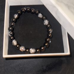 Black Crystal Beaded Bracelet