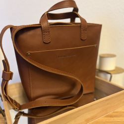 Portland Leather Mini Crossbody Tote.