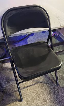 Silla Plegable de Metal, Color Negro 