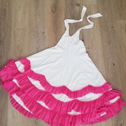 Ruffle Kids Dress w Halter Neckline - Size 7T