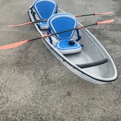 Crystal Clear Tandem Kayak/Canoe Package— Paddles, Seats, & Lighting