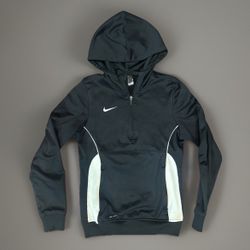 Nike Women's Dri-Fit Quarter Zip HoodedJacket With Kangaroo Zip Pocket XS 